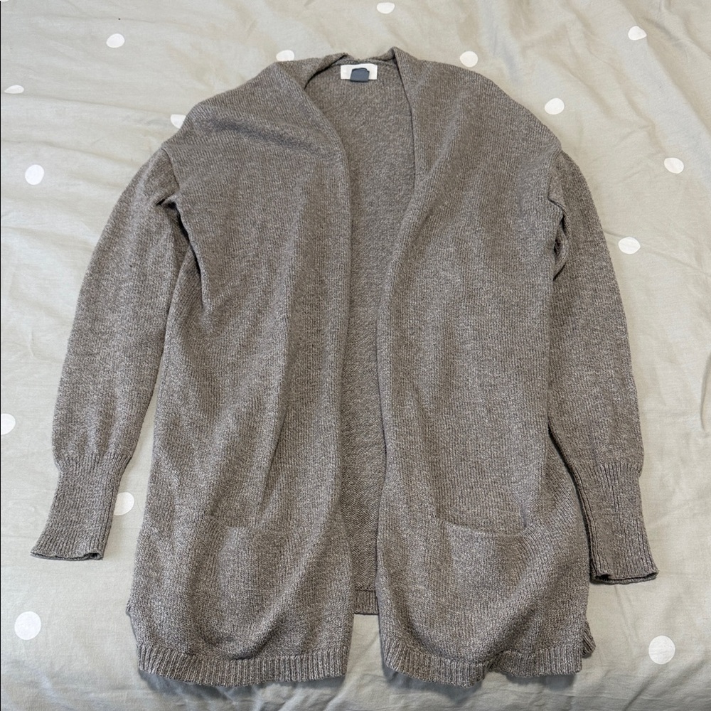 Old Navy Taupe Open-Front Long Cardigan